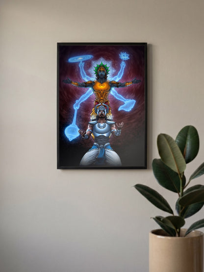 Divya Drishti Krishna Arjuna Gods Poster