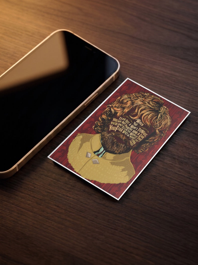 Tyrion Lannister Quote Webseries Poster as a pocket poster, sized to fit behind a phone case