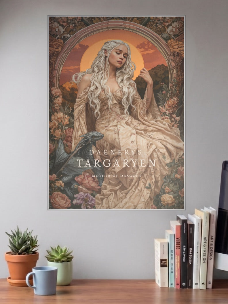 Daenerys Targaryen Flowers WEBSERIES Poster