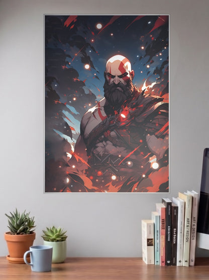 Kratos Embers God of War Game Poster