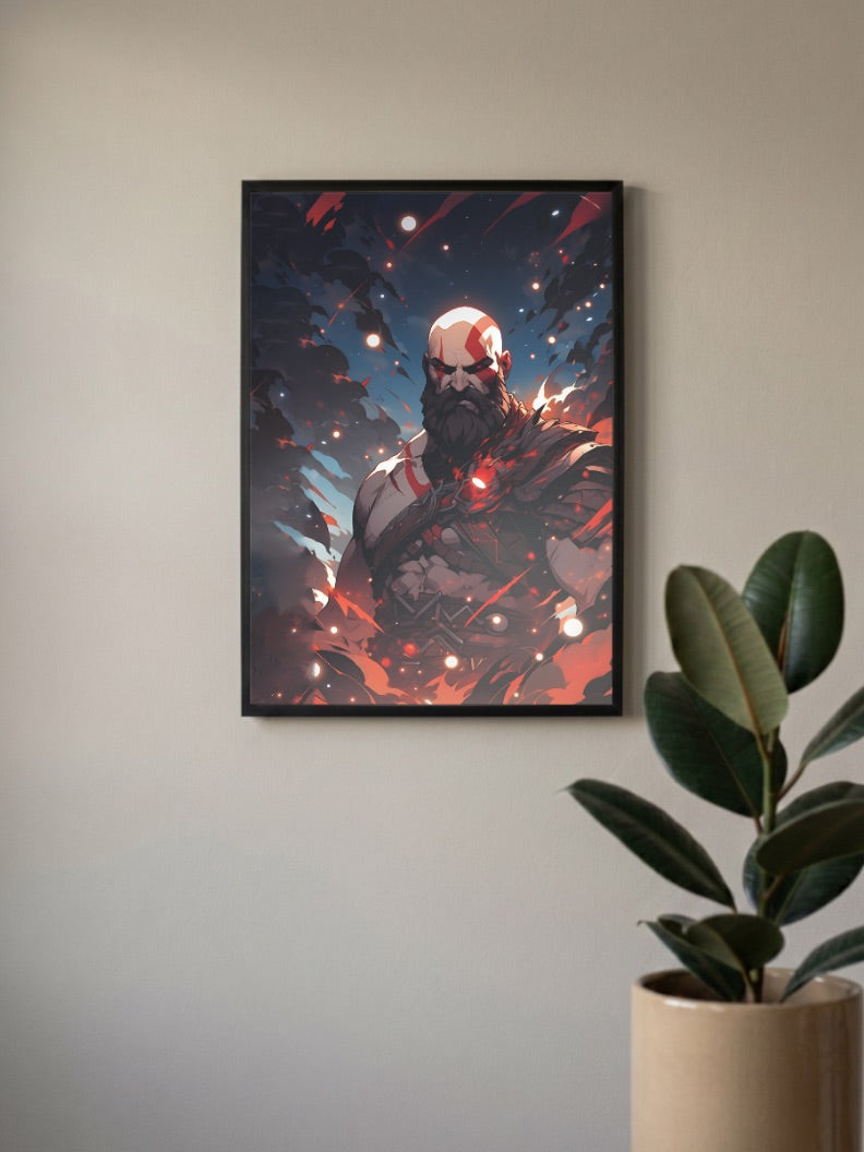 Kratos Embers God of War Game Poster