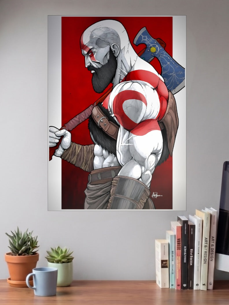 Kratos Leviathan Axe God of War Game Poster