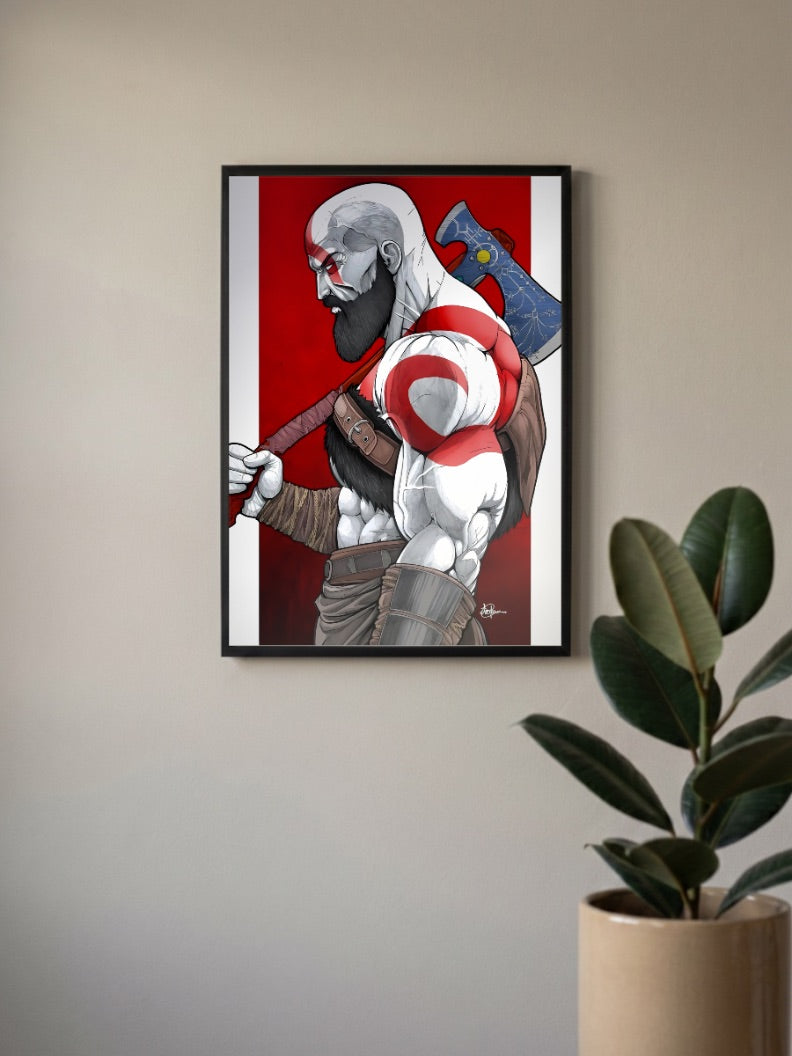 Kratos Leviathan Axe God of War Game Poster