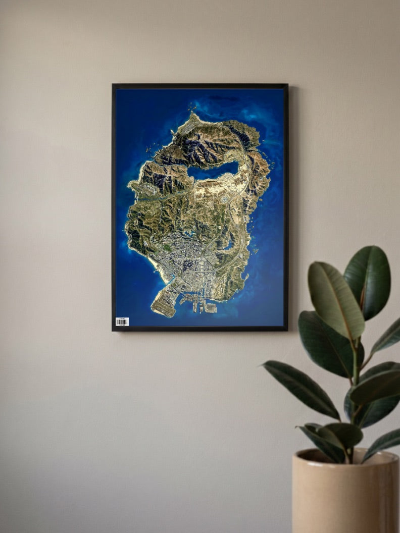 GTA V map Poster
