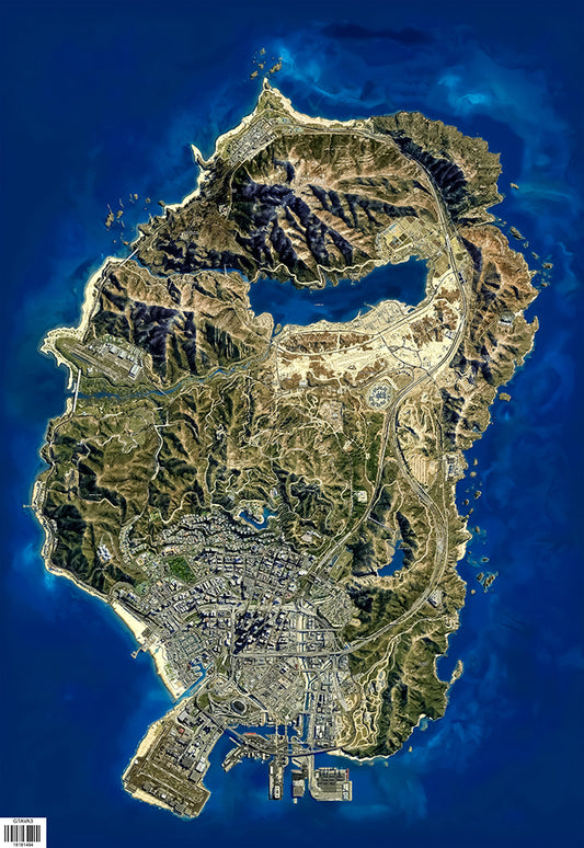 GTA V map Poster