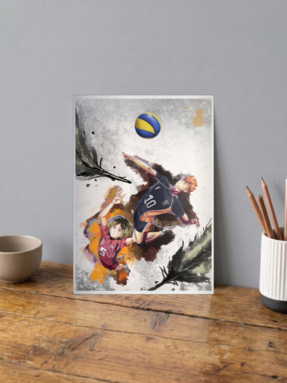 Hinata Kenma Ink Splash Anime Poster
