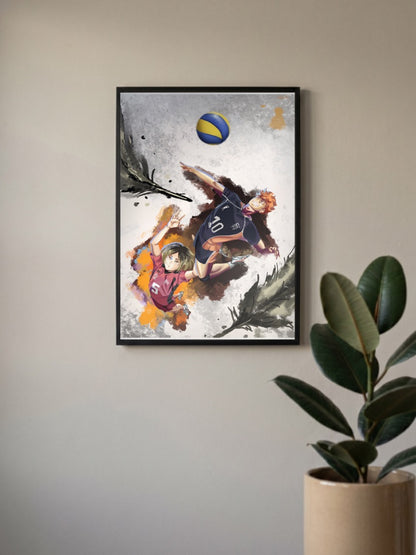 Hinata Kenma Ink Splash Anime Poster