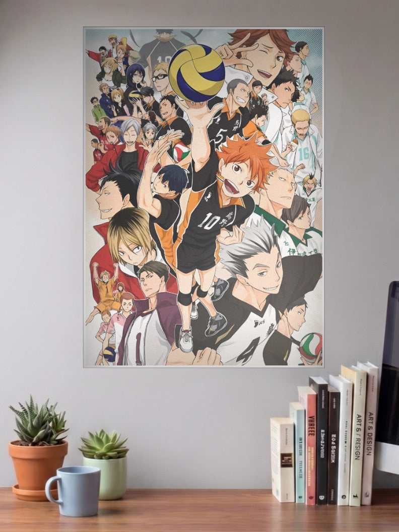 Haikyuu Rival Teams Collage Anime Poster