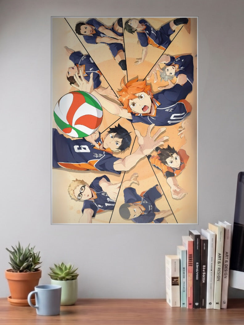 Karasuno Court Overhead View Anime Poster