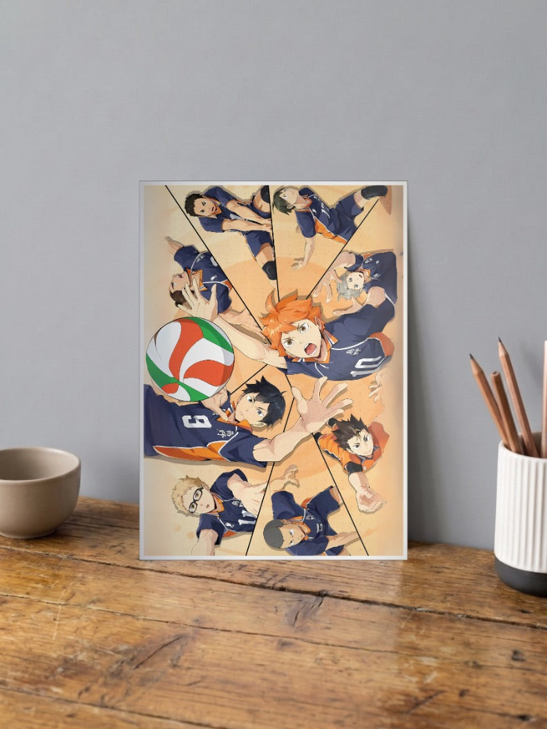 Karasuno Court Overhead View Anime Poster