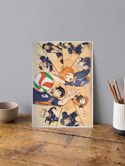 Karasuno Court Overhead View Anime Poster