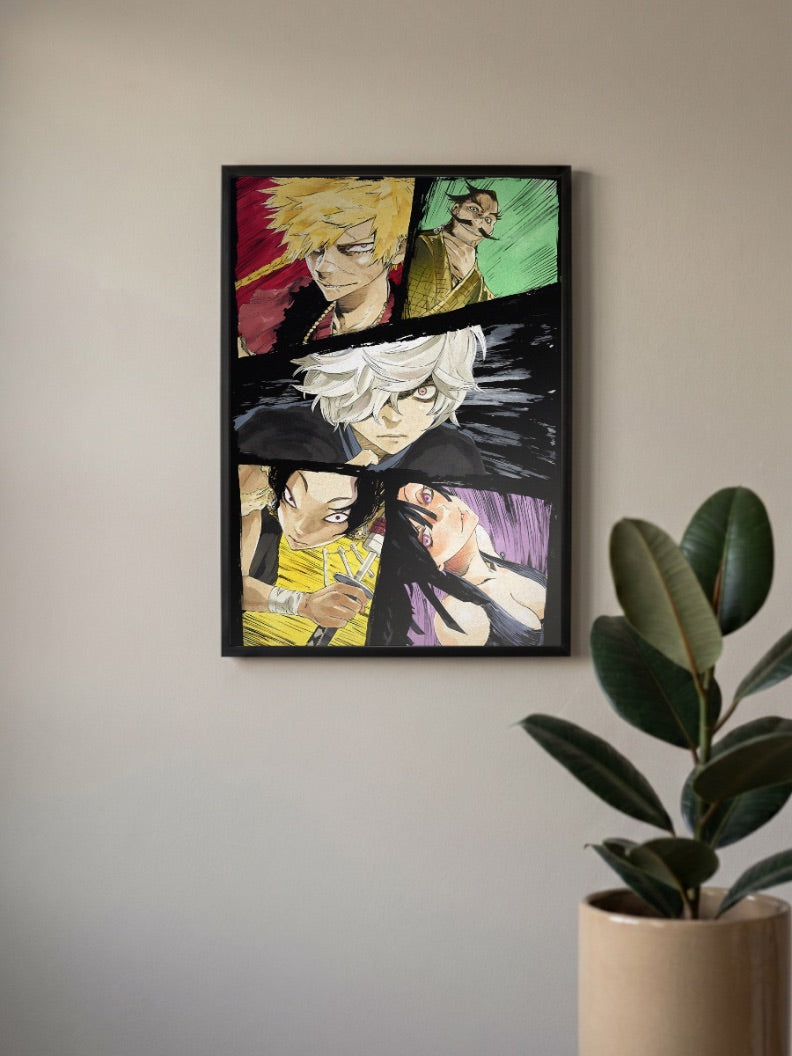 Hells Paradise Cast Collage Anime Poster