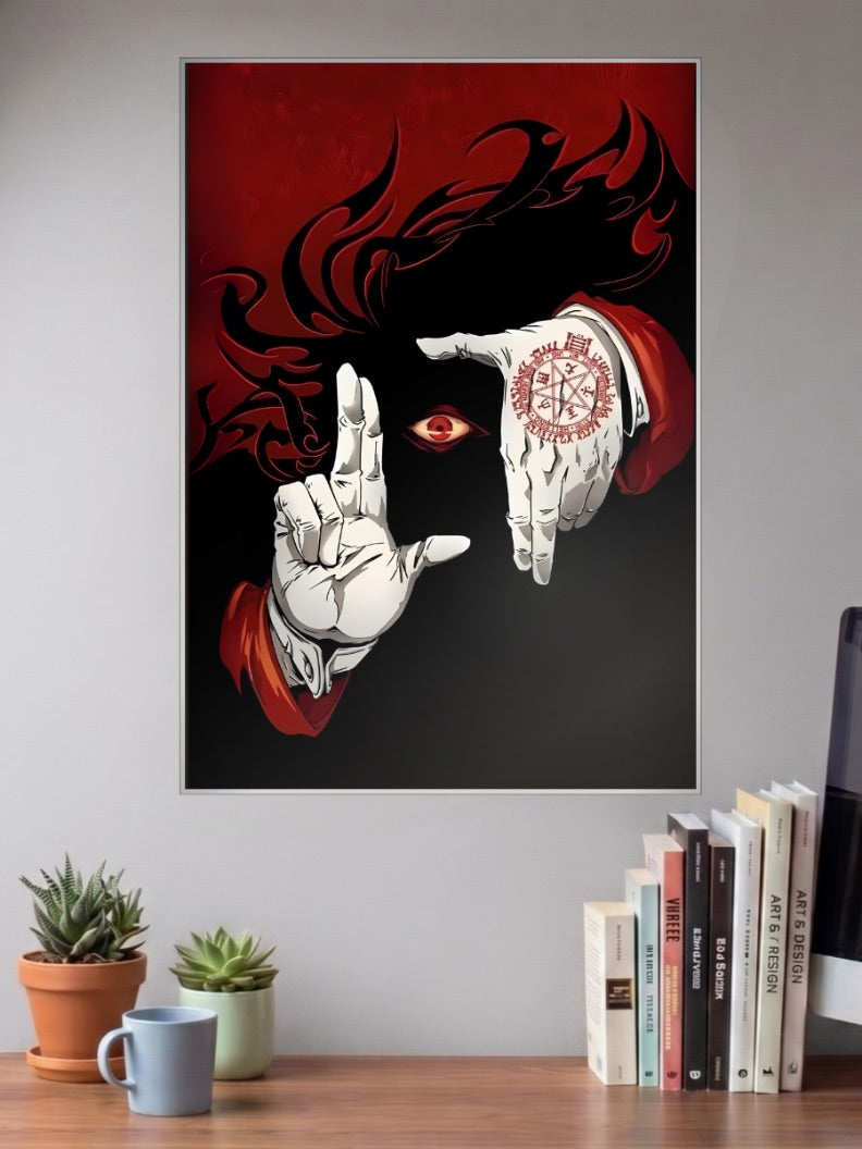Alucard Hellsing Pentagram Anime Poster