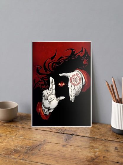 Alucard Hellsing Pentagram Anime Poster