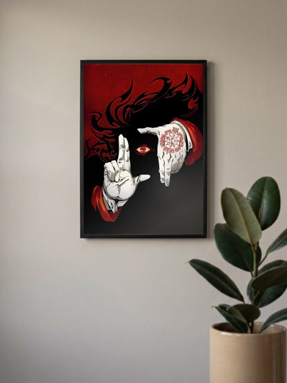 Alucard Hellsing Pentagram Anime Poster