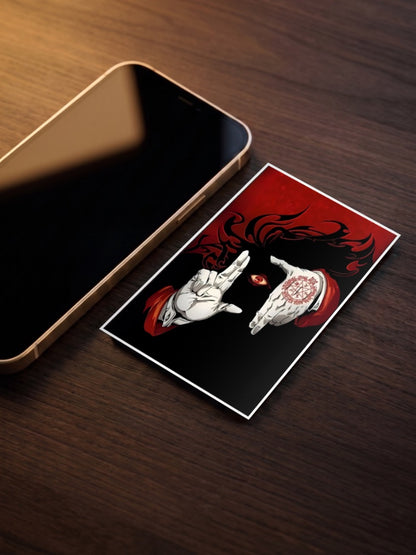 Alucard Hellsing Pentagram Anime Poster