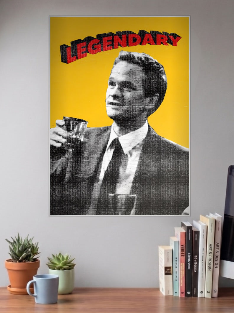 Barney Stinson Raising Glass Sitcom Poster