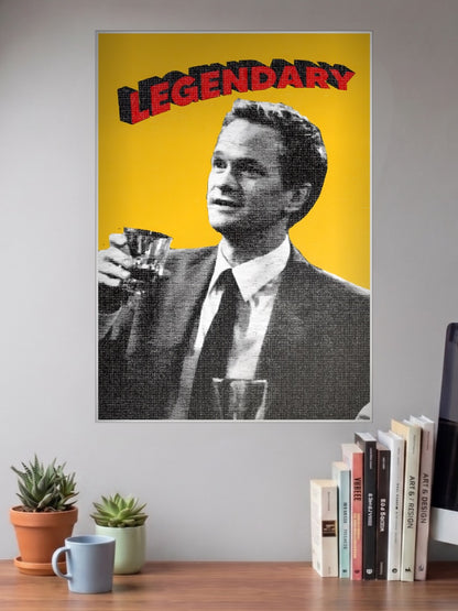 Barney Stinson Raising Glass Sitcom Poster