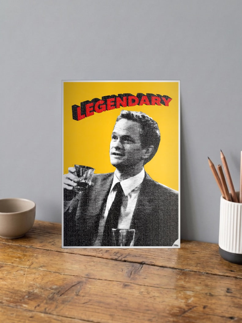 Barney Stinson Raising Glass Sitcom Poster