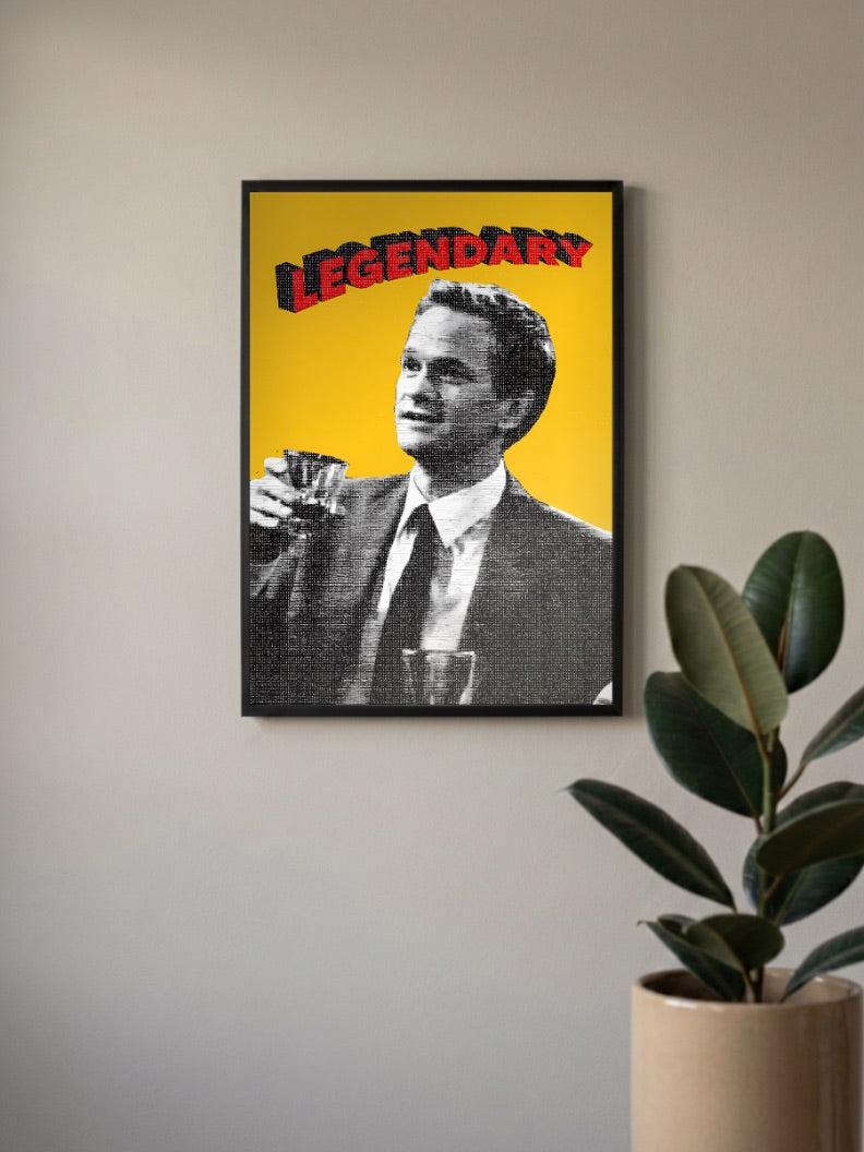 Barney Stinson Raising Glass Sitcom Poster