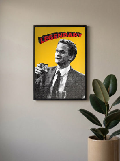 Barney Stinson Raising Glass Sitcom Poster
