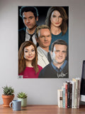 HIMYM Five Cast Portraits Sitcom Poster