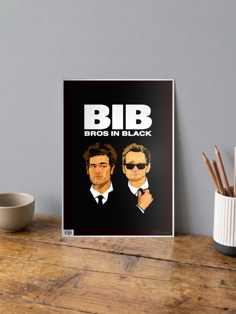 Bros in Black Poster