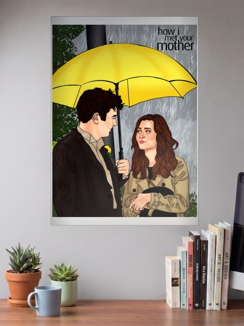 Ted And The Mother Umbrella Sitcom Poster