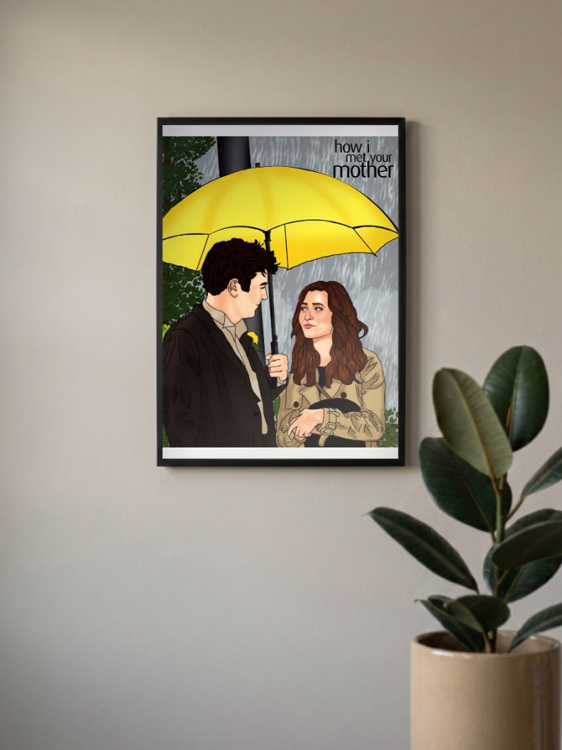 Ted And The Mother Umbrella Sitcom Poster