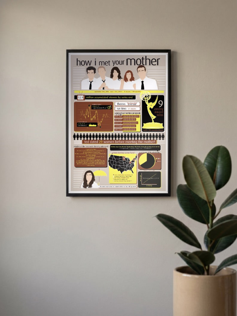 HIMYM Facts And Stats Sitcom Poster