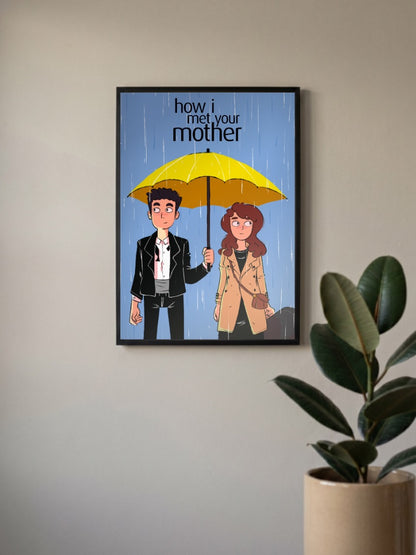 Ted Mother Cartoon Umbrella Sitcom Poster