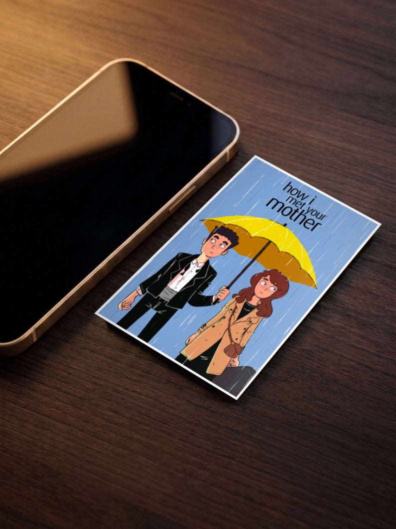 Ted Mother Cartoon Umbrella Sitcom Poster