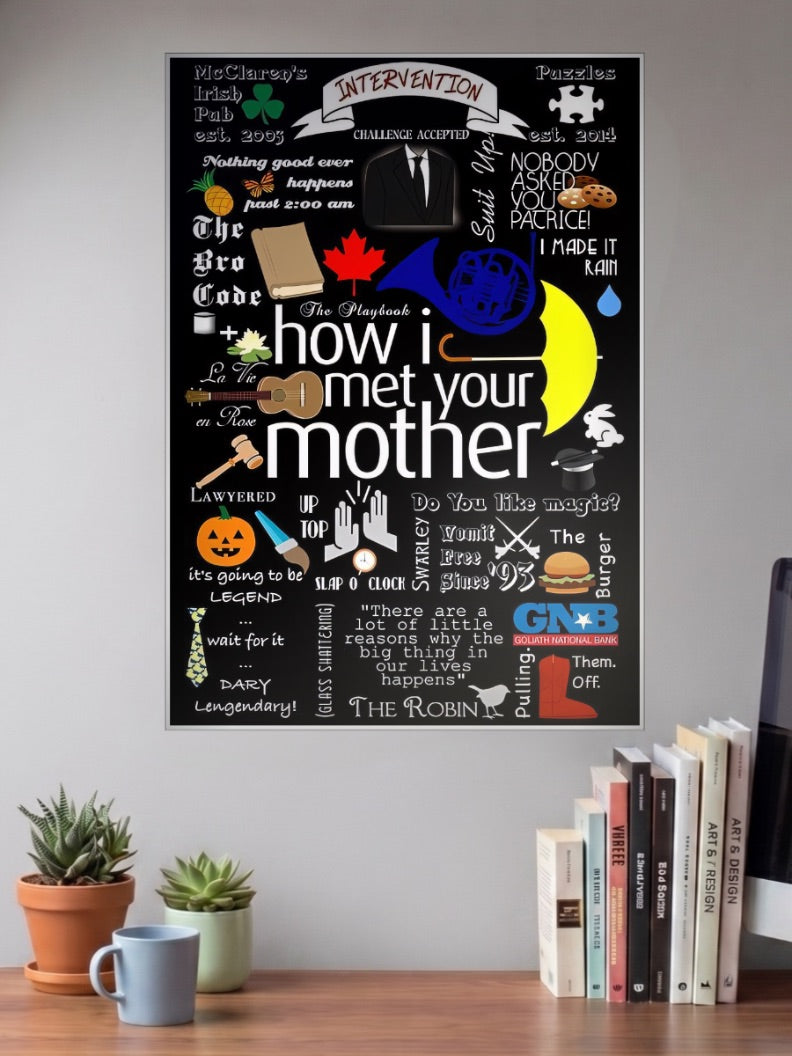 HIMYM Quotes Icon Collage Sitcom Poster