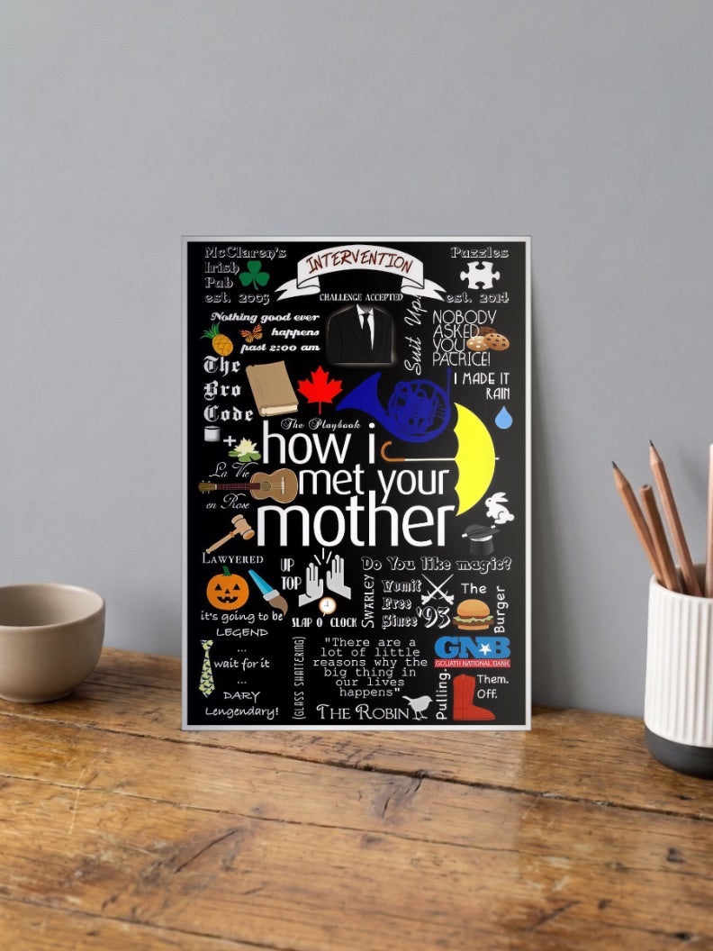 HIMYM Quotes Icon Collage Sitcom Poster