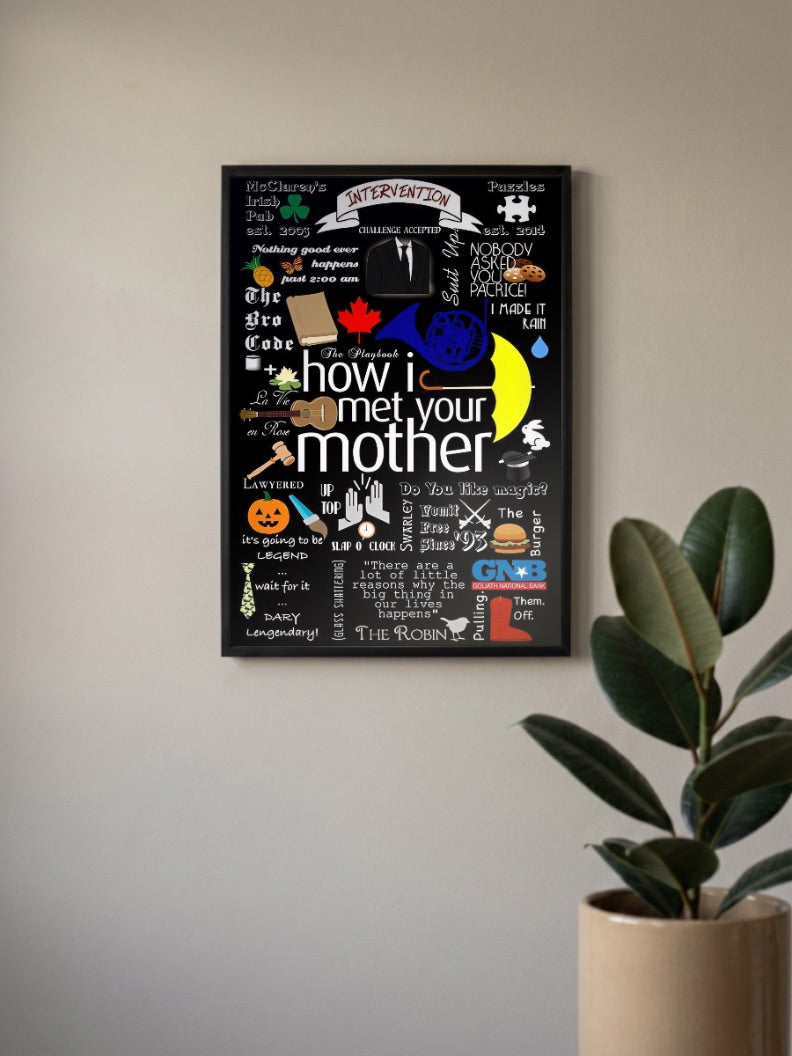 HIMYM Quotes Icon Collage Sitcom Poster