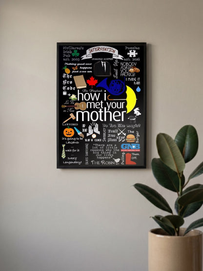 HIMYM Quotes Icon Collage Sitcom Poster