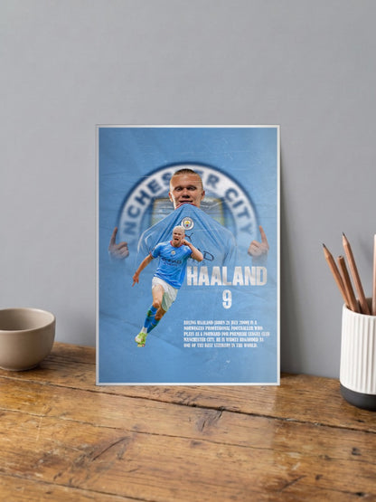 Erling Haaland Man City Football Poster