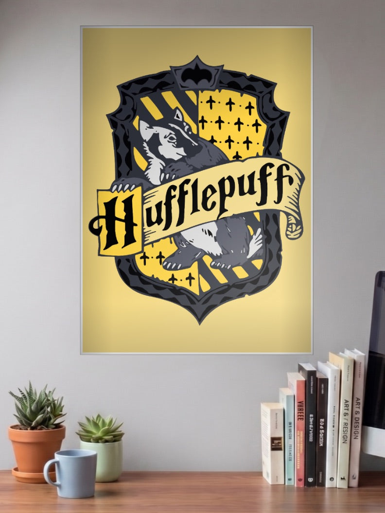 Hufflepuff House Crest Hollywood Movie Poster