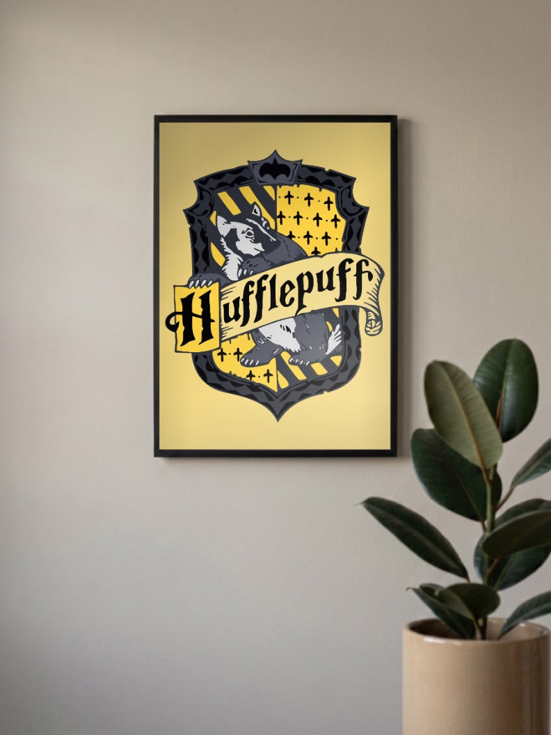 Hufflepuff House Crest Hollywood Movie Poster