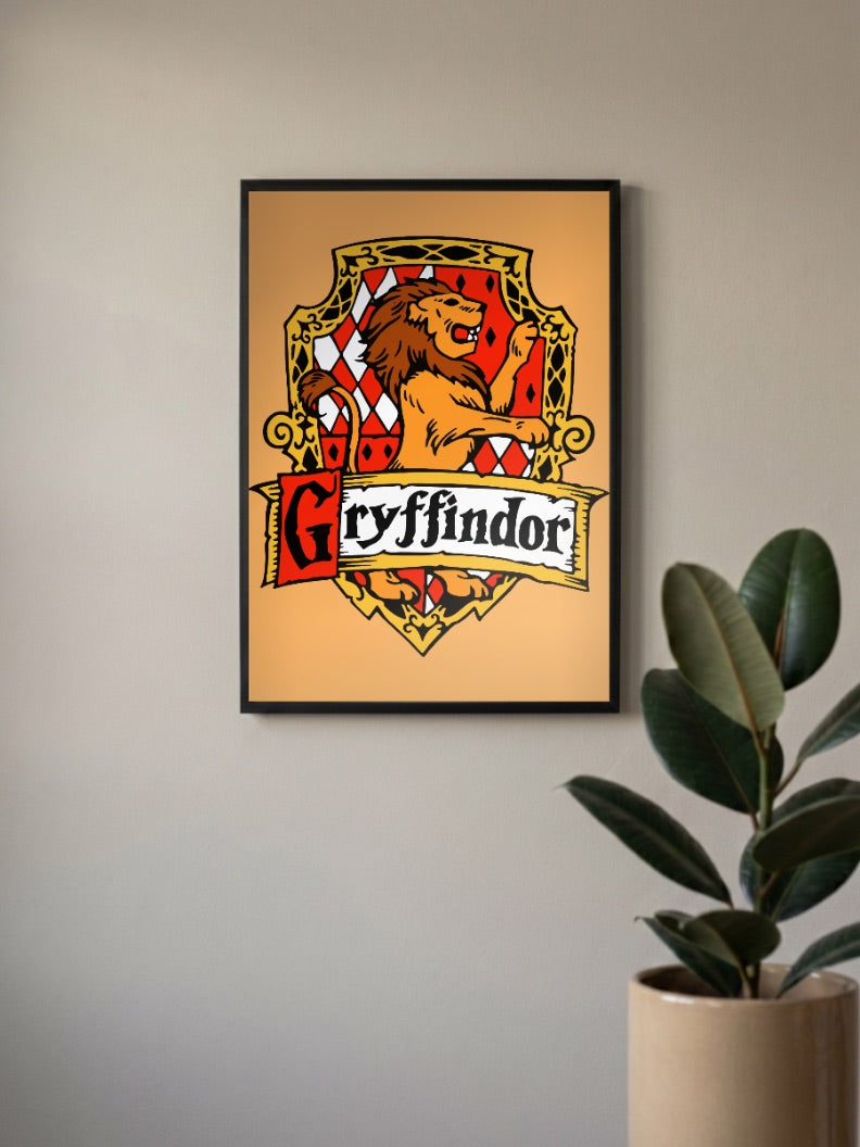 Gryffindor House Crest Hollywood Movie Poster