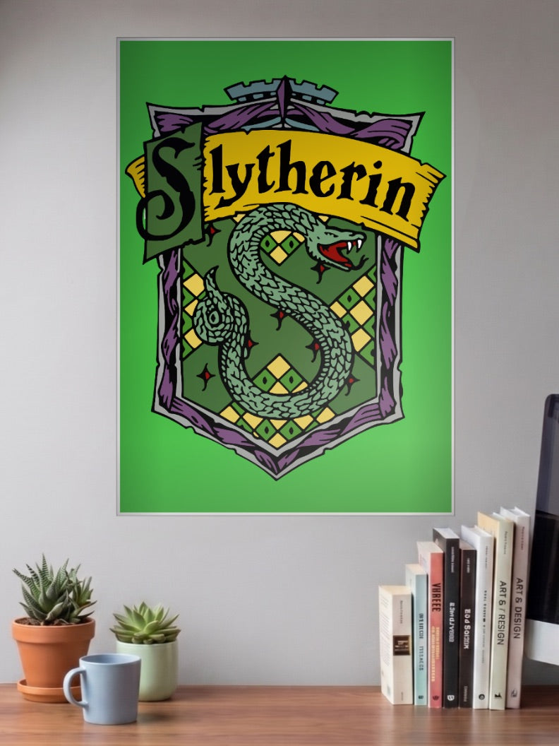 Slytherin House Crest Hollywood Movie Poster