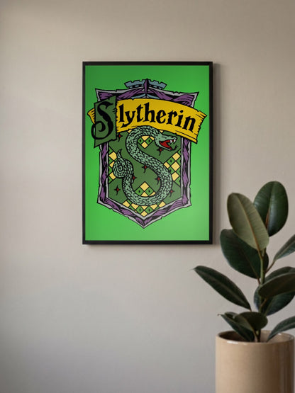 Slytherin House Crest Hollywood Movie Poster