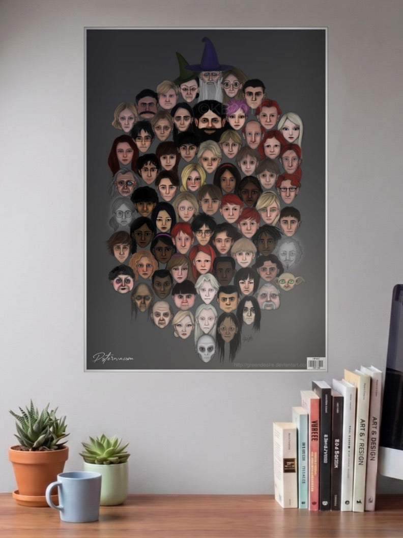 Harry Potter Cast Collage Hollywood Movie Poster