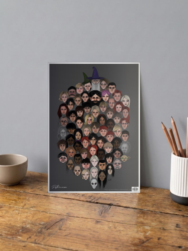 Harry Potter Cast Collage Hollywood Movie Poster