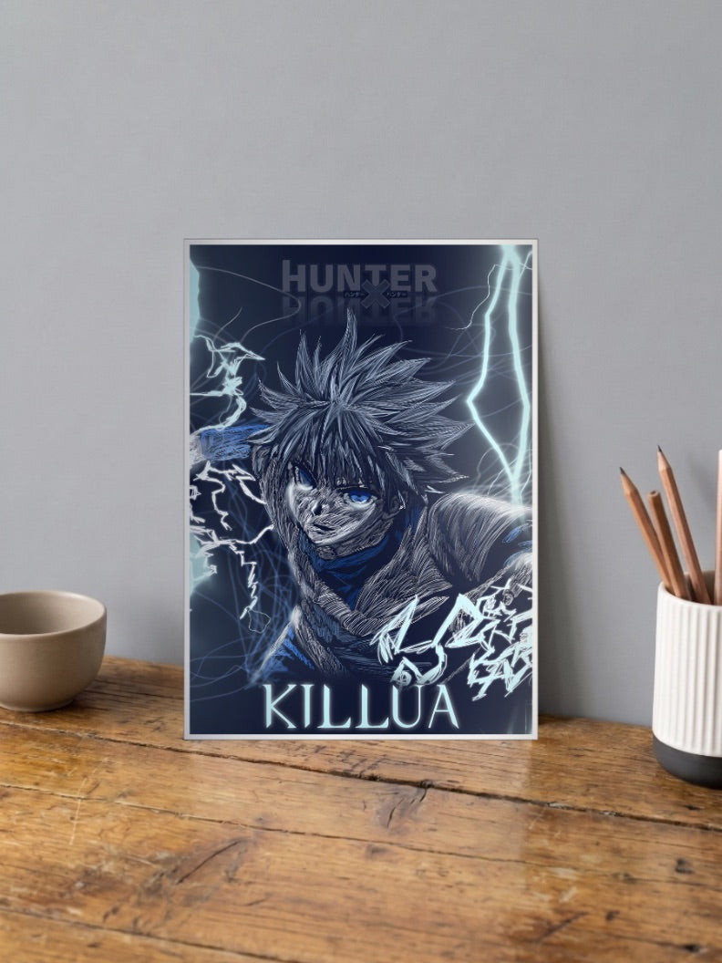 Killua Zoldyck Lightning Anime Poster