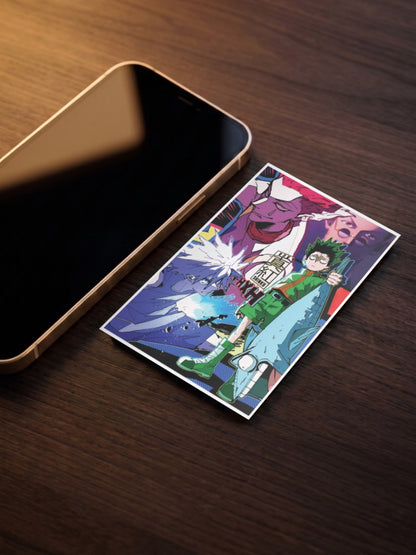 Hunter X Hunter Group Collage Anime Poster as a pocket poster, sized to fit behind a phone case