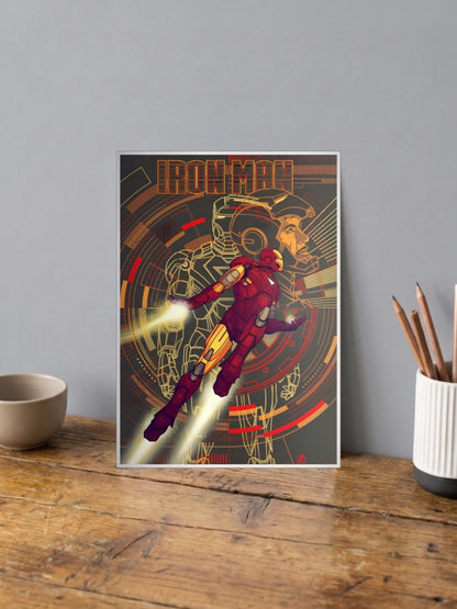 Iron Man Flying Blueprint Marvel Poster
