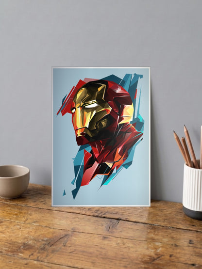 Iron Man Low Poly Helmet Marvel Poster