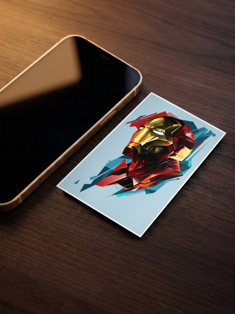 Iron Man Low Poly Helmet Marvel Poster