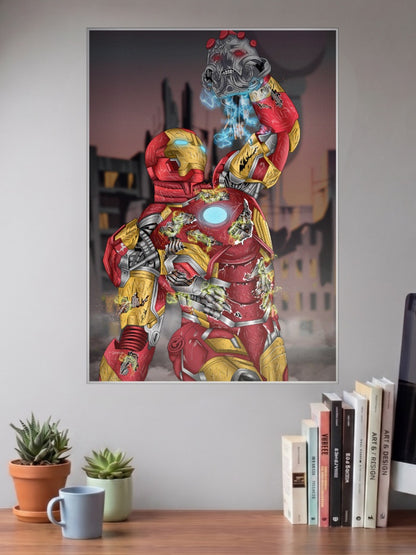 Iron Man Battle Damage Scene Marvel Poster